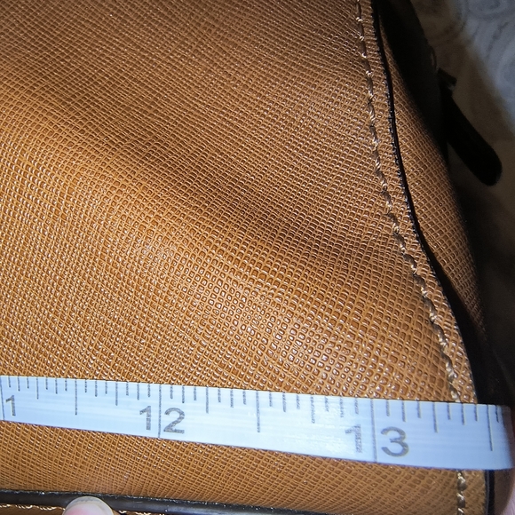 Michael Kors Medium Dome Signature Leather Dome X Crossbody Satchel in Camel - Picture 14 of 15